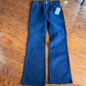 7 For All Mankind Dark Indigo Wide-Leg Flare Jeans